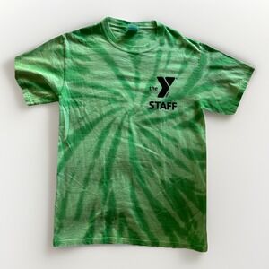 YMCA Staff Green Tie-dye Short Sleeve Tee Shirt -‎ Adult Small